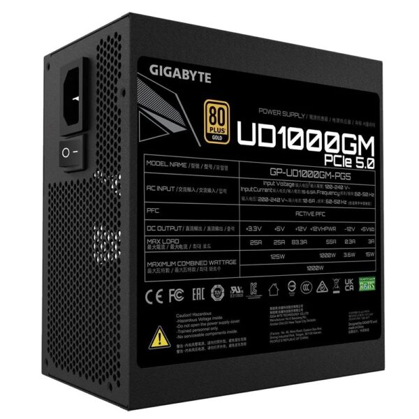 Zasilacz Gigabyte UD1000GM PG5 1000W 120mm 80+Gold