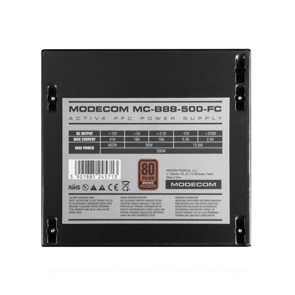 Zasilacz Modecom MC-B88-500FC ATX DC-DC 80+ Bronze 230V EU