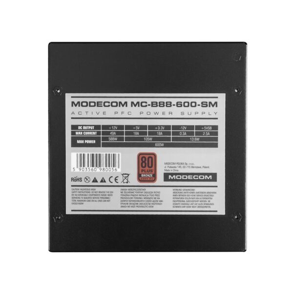 Zasilacz Modecom MC-B88-600SM ATX DC-DC 80+ Bronze 230V EU