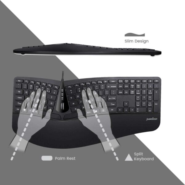 Zestaw przewodowy klawiatura+mysz Perixx PERIDUO-505 Ergonomic czarny